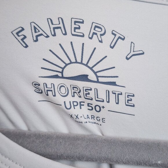 Faherty Shorelite long sleeve shirt rash guard XXL men UPF 50 gray - Picture 2 of 8